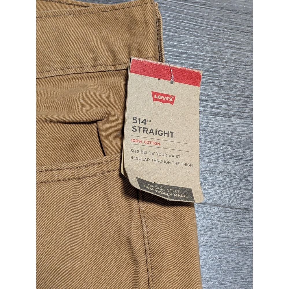 New With Tags Levi's Men's Brown 514 Straight Fit 100% Cotton Jeans Size 32X30 - Picture 2 of 9